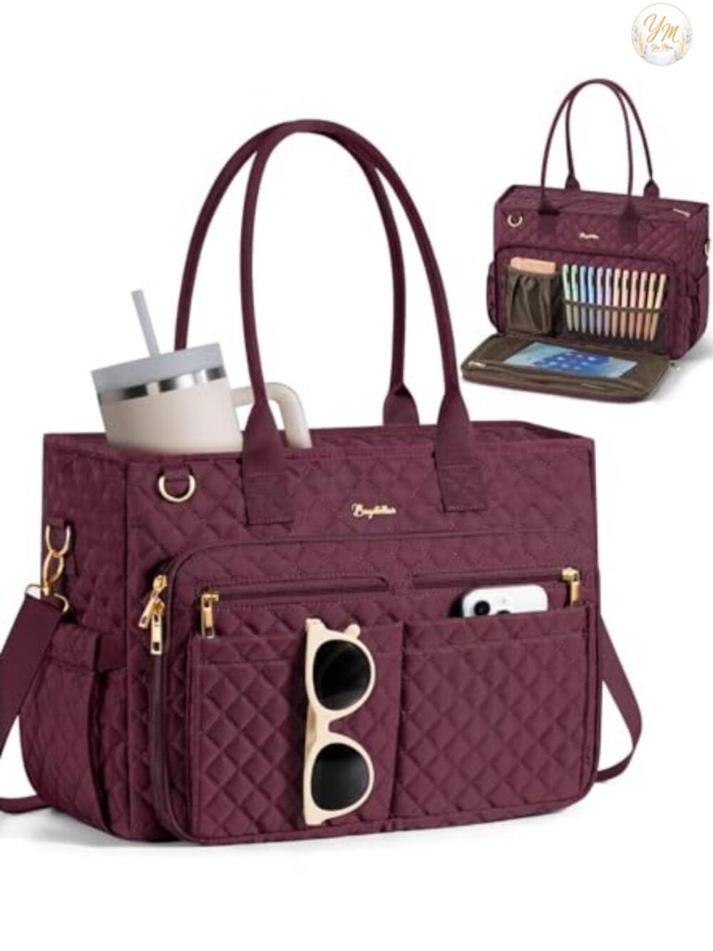 Large Capacity Teacher Laptop Tote Bag 15.6 Inch Waterproof Polyester Nurse